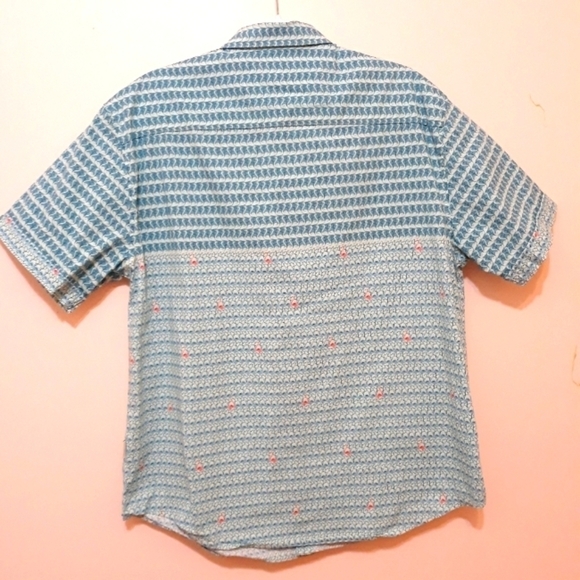 Cubavera Men's flamingo short sleeve button down cotton shirt size Large - Picture 5 of 9